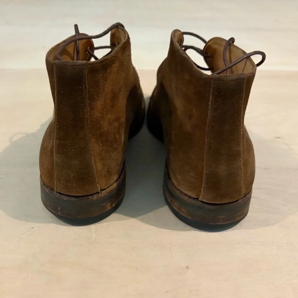 Peal & Co Chukka Boots Mens 10 Brown Suede Made in England Dainite Sole 06633